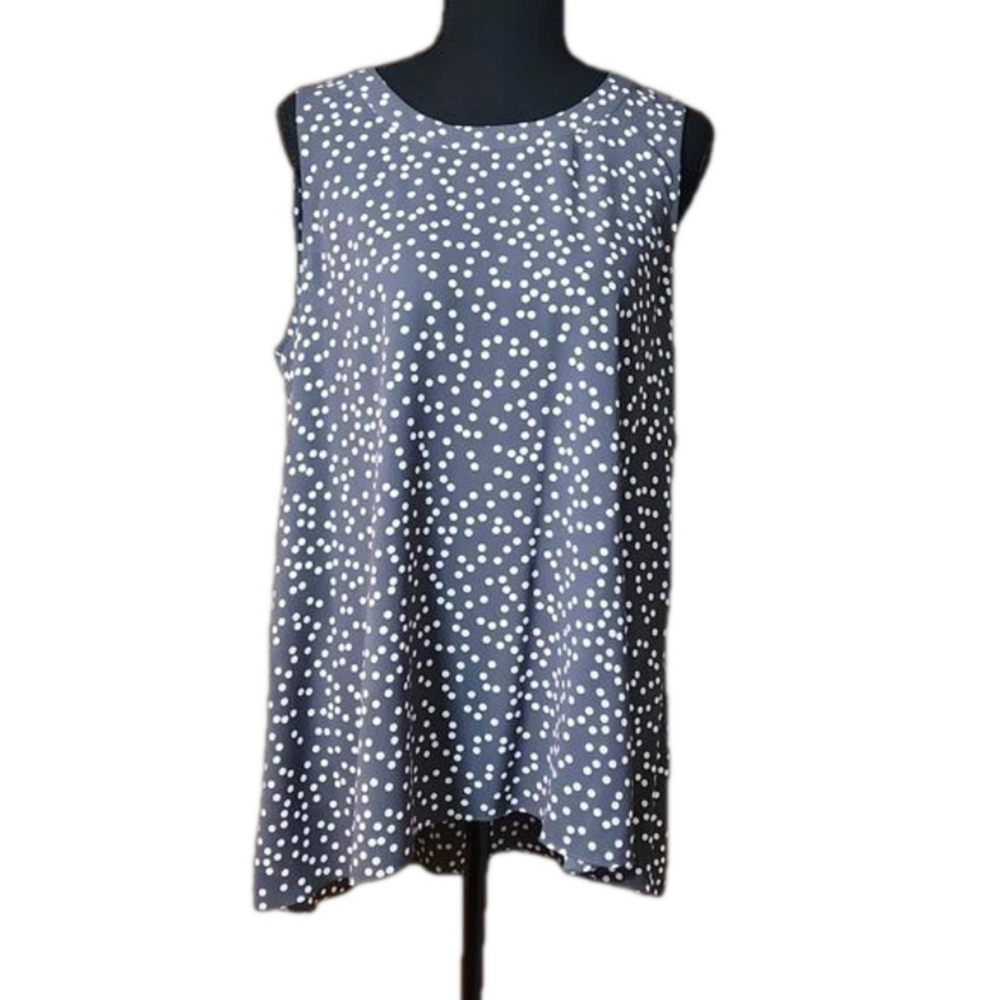 Anne Klein polkadot top, size M